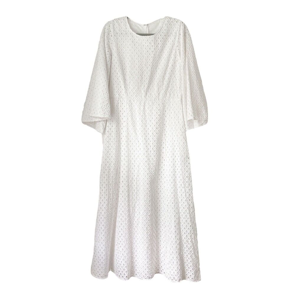 Anthropologie Karma Beach Maya Eyelet Cover Up Maxi Dress White Size 10